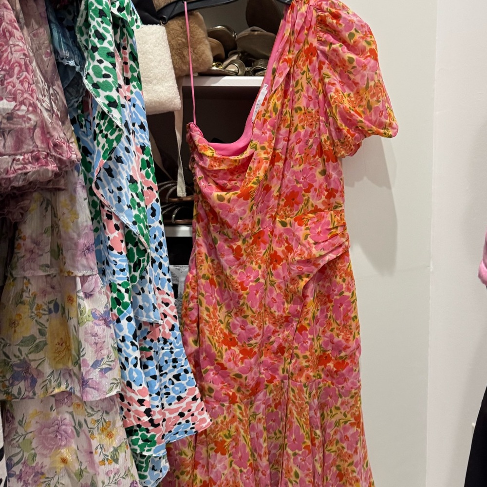 Astr Pink and Orange Floral Dress